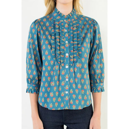Gretchen Printed Ruffle Top