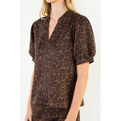 Perry Suede Animal Print Top