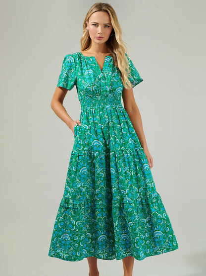 Alina Floral Poplin Maxi Dress