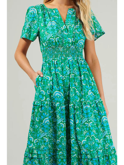Alina Floral Poplin Maxi Dress