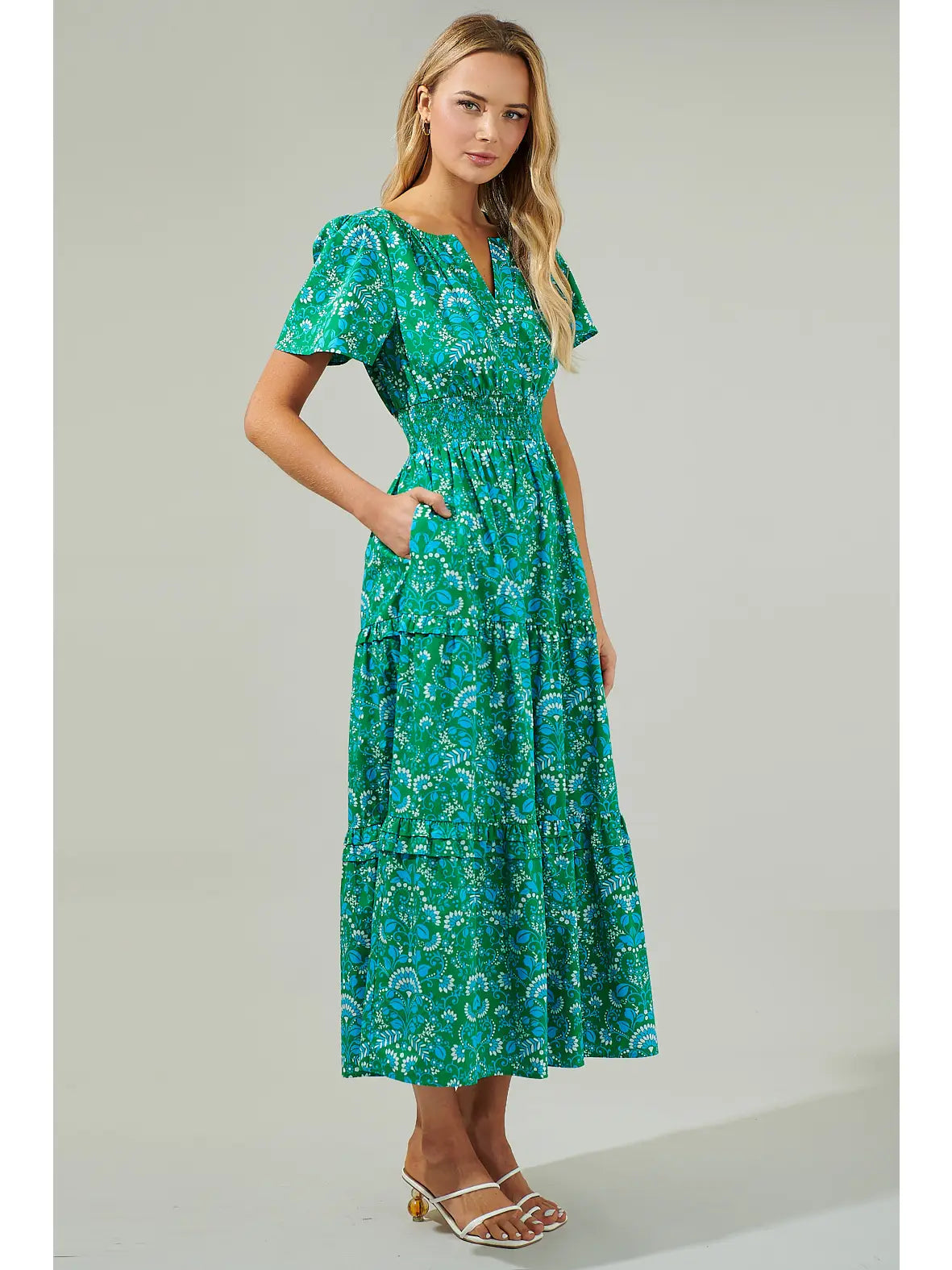 Alina Floral Poplin Maxi Dress
