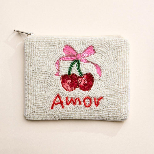Amor Beaded Pouch