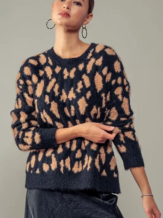 Animal Print Crewneck Sweater ~SALE $34.40~