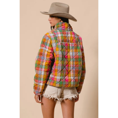 Vintage Plaid Quilted Jacket