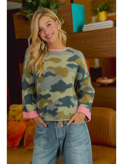 Camo Contrast Sweater