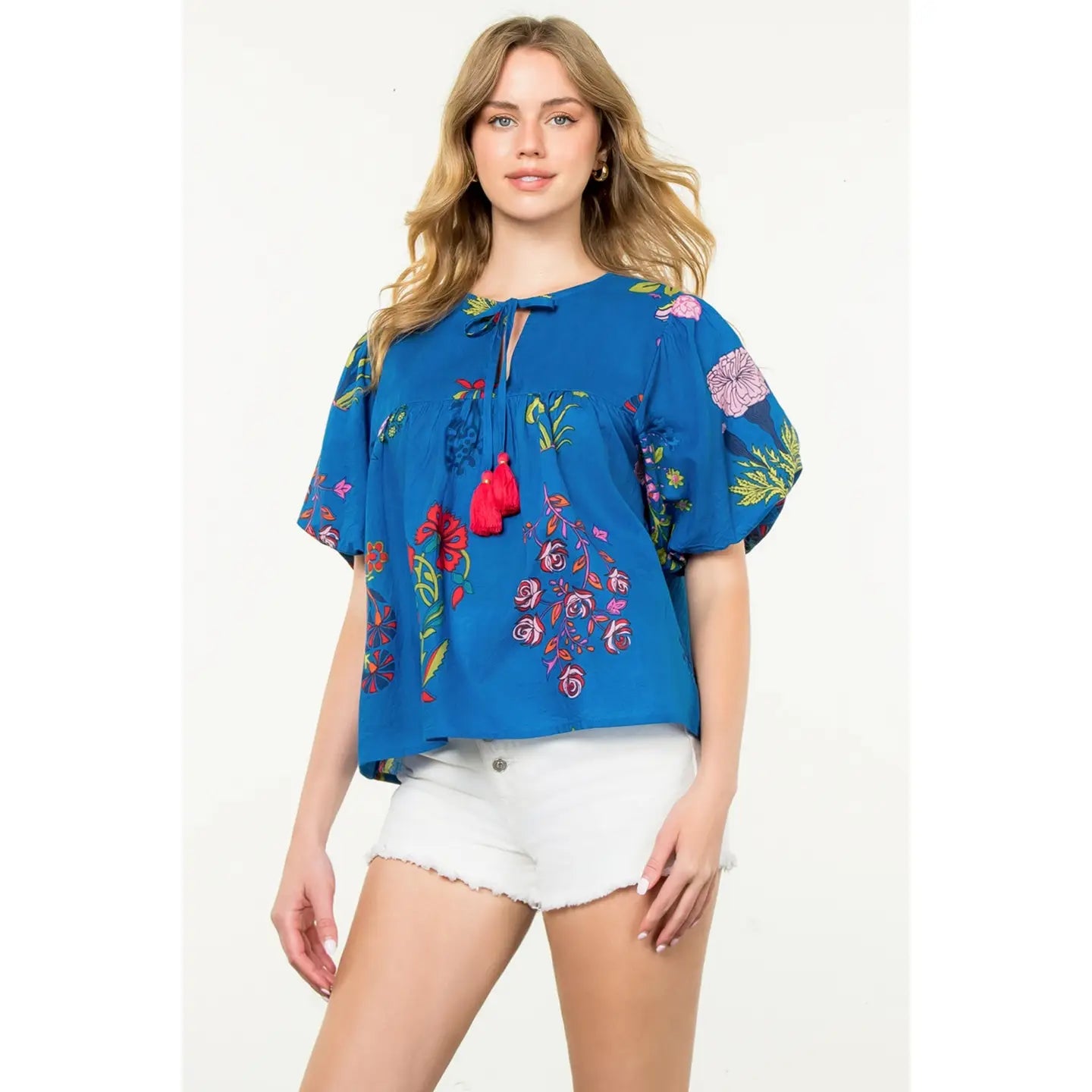 Floral Blue Top