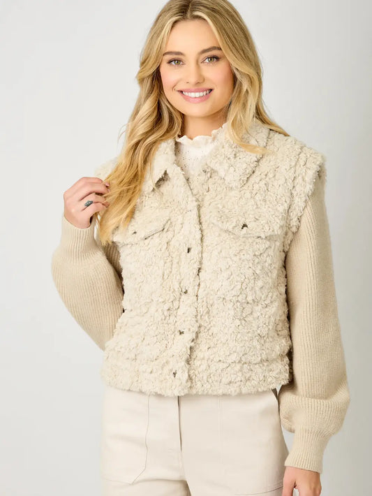Mixed Media Sweater Jacket