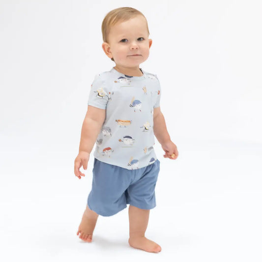 Baseballs Playing Baseball Tee & Short Set