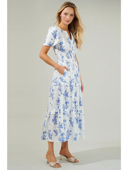 Bestia Floral Poplin Maxi Dress