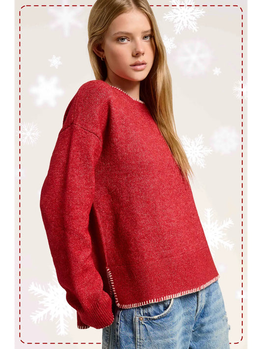 Blanket Stitch Sweater (More Colors)