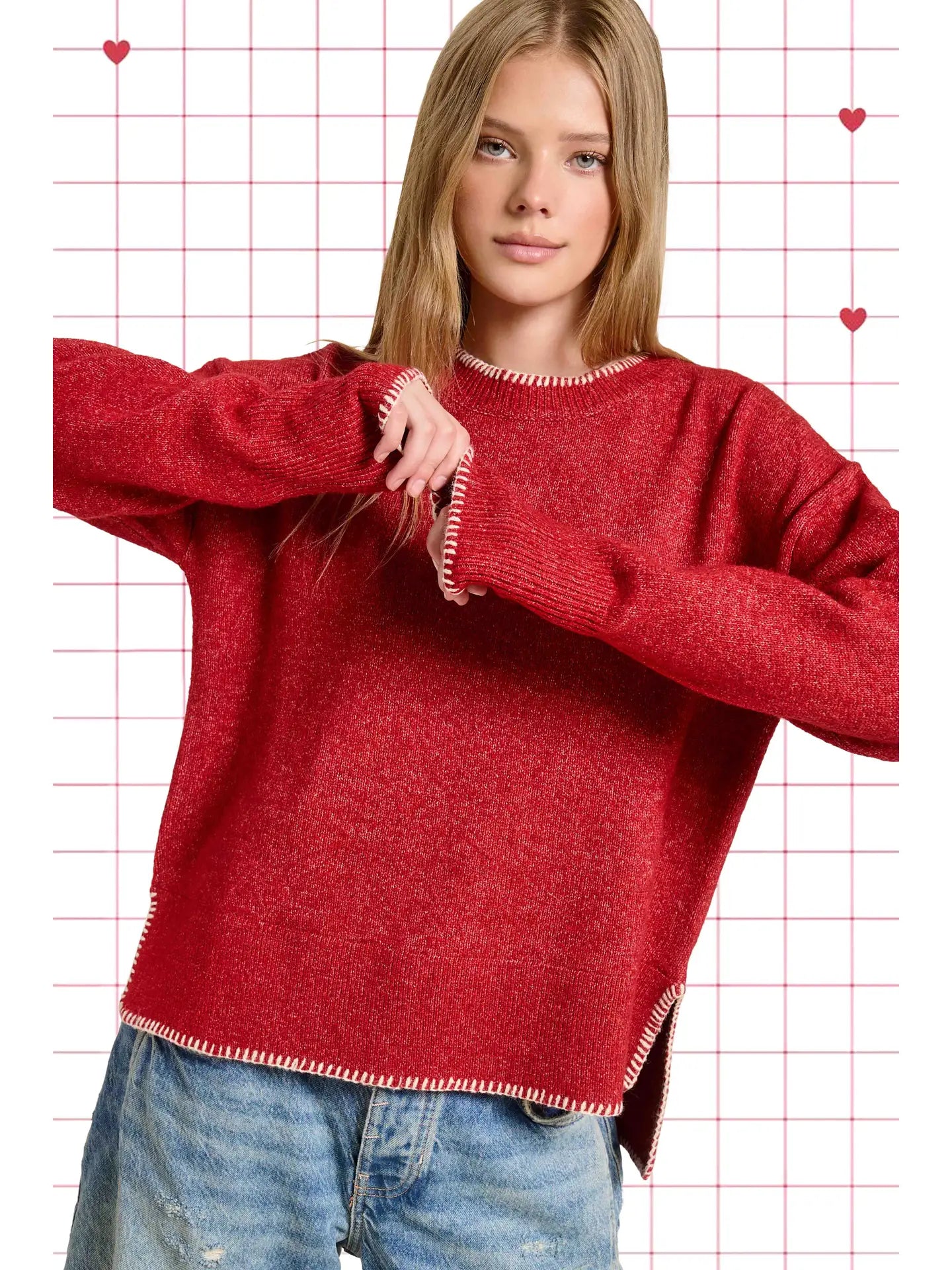 Blanket Stitch Sweater (More Colors)