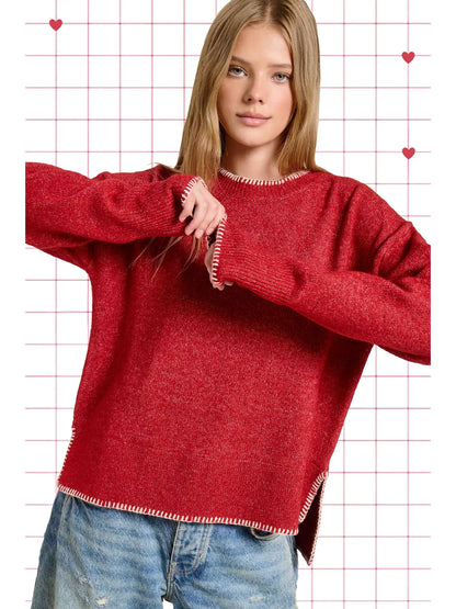 Blanket Stitch Sweater (More Colors)