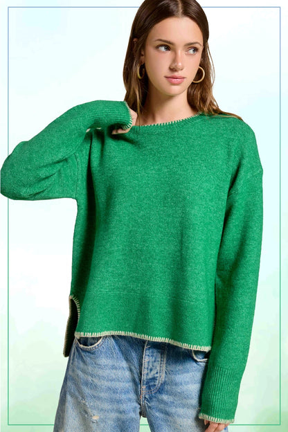 Blanket Stitch Sweater (More Colors)