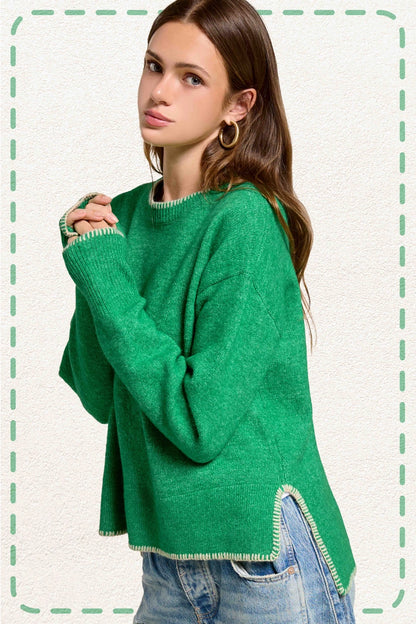 Blanket Stitch Sweater (More Colors)