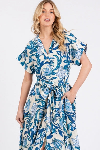 Printed Button-Down Maxi Dress (More Colors)