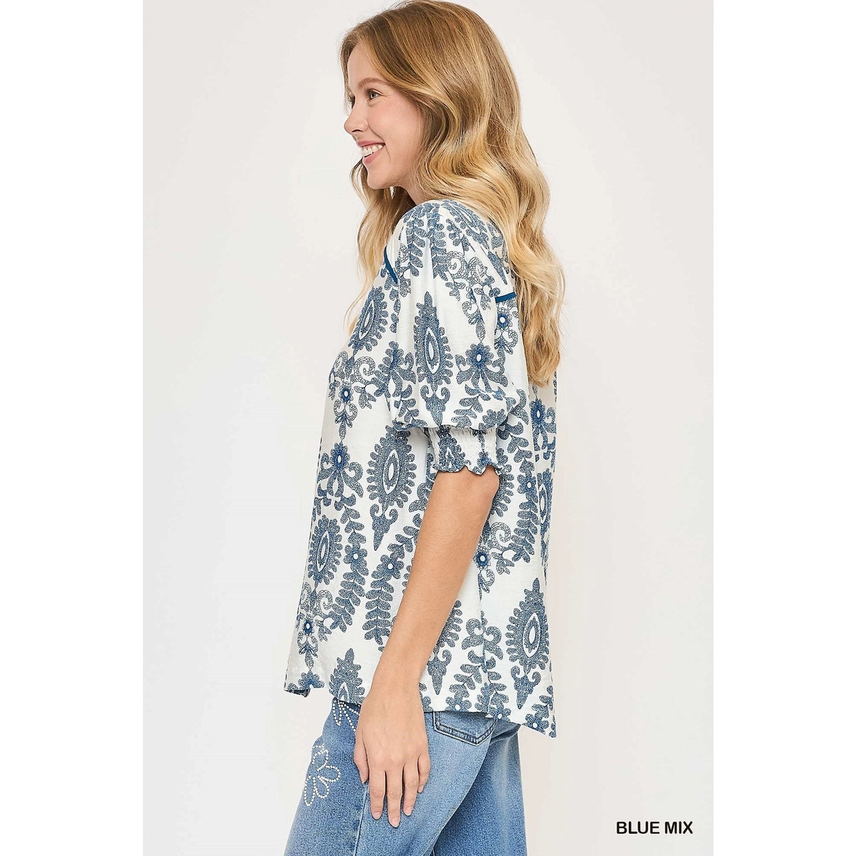 Paisley Leaf Print Shirt