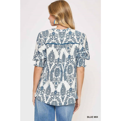 Paisley Leaf Print Shirt