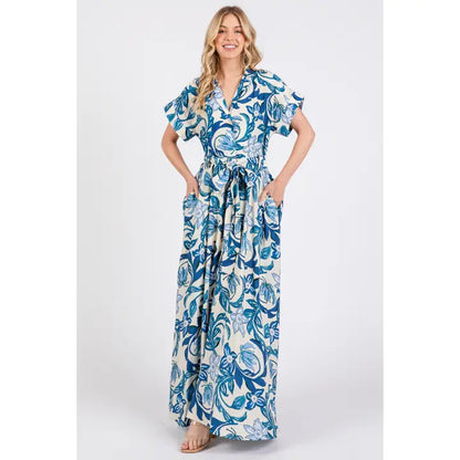 Printed Button-Down Maxi Dress (More Colors)