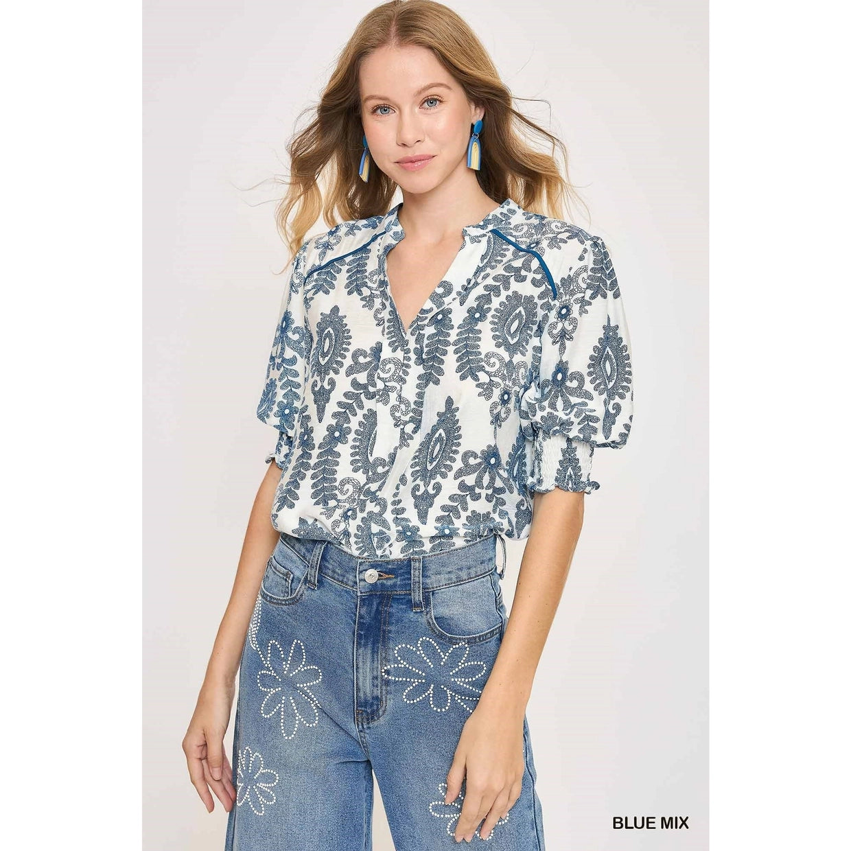 Paisley Leaf Print Shirt
