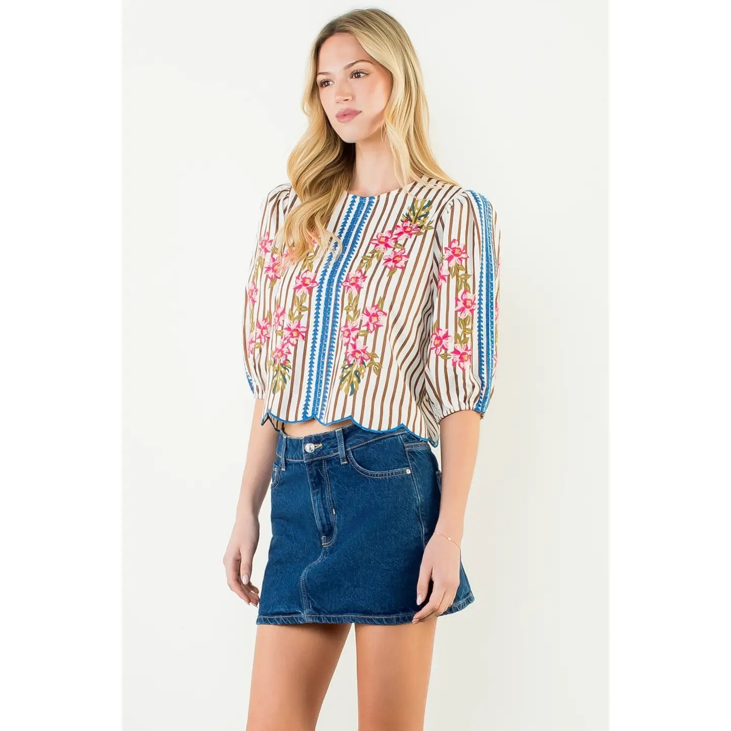 Brie Embroidered Top by THML