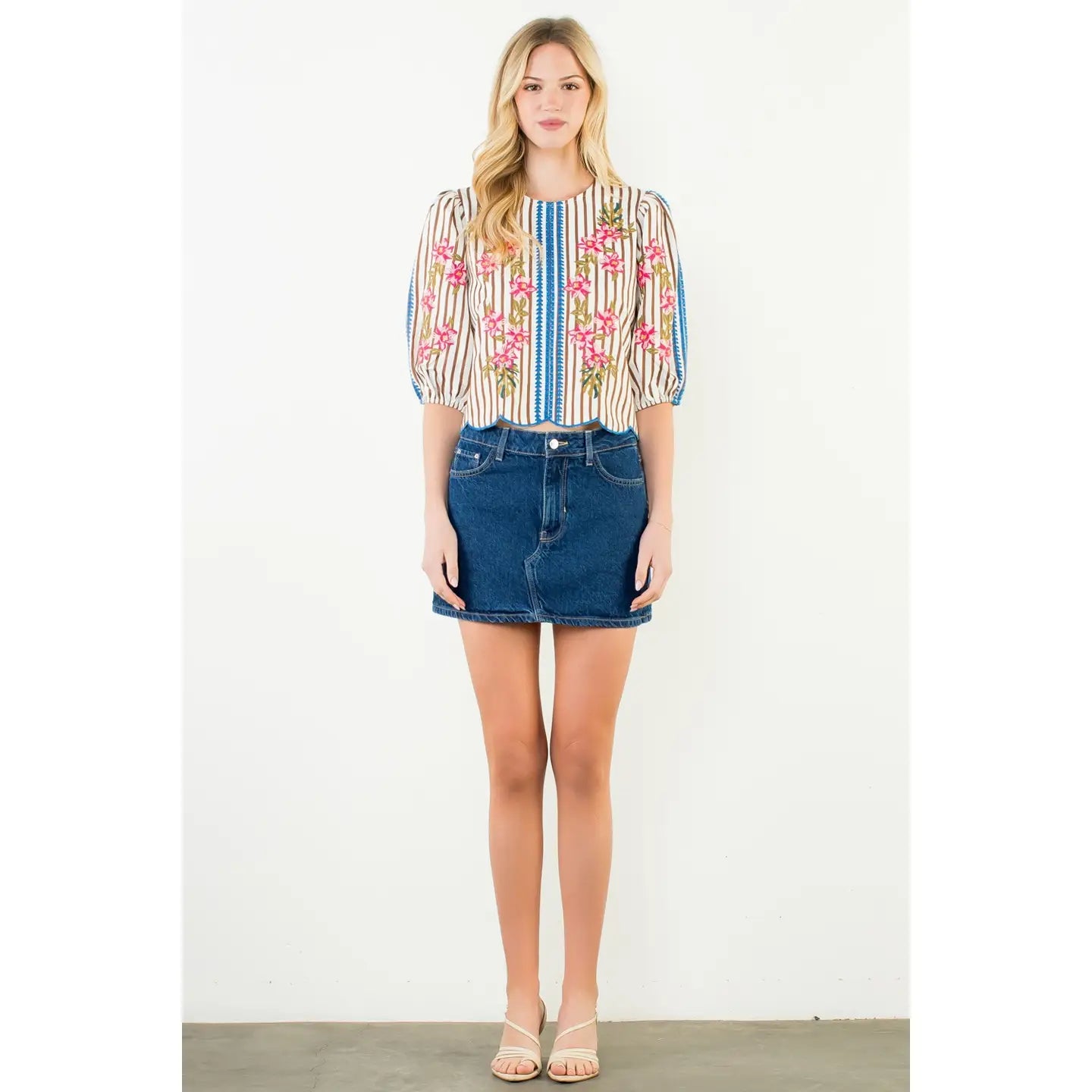 Brie Embroidered Top by THML
