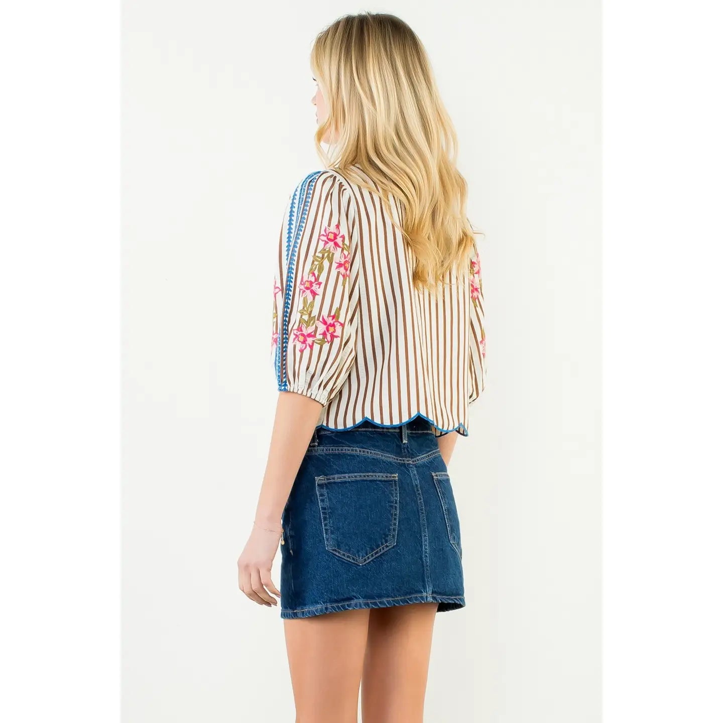 Brie Embroidered Top by THML