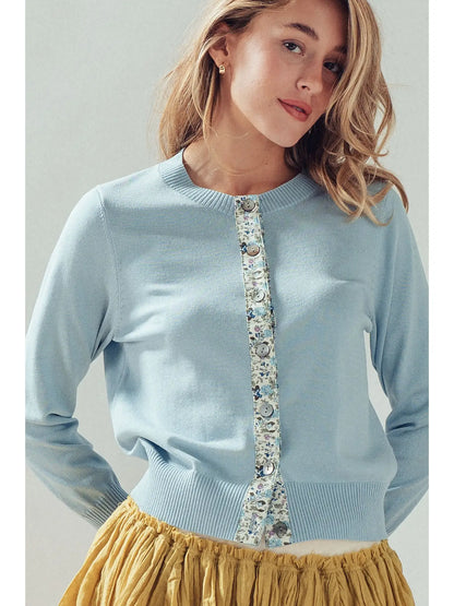 Contrast Floral Cardigan (More Colors)
