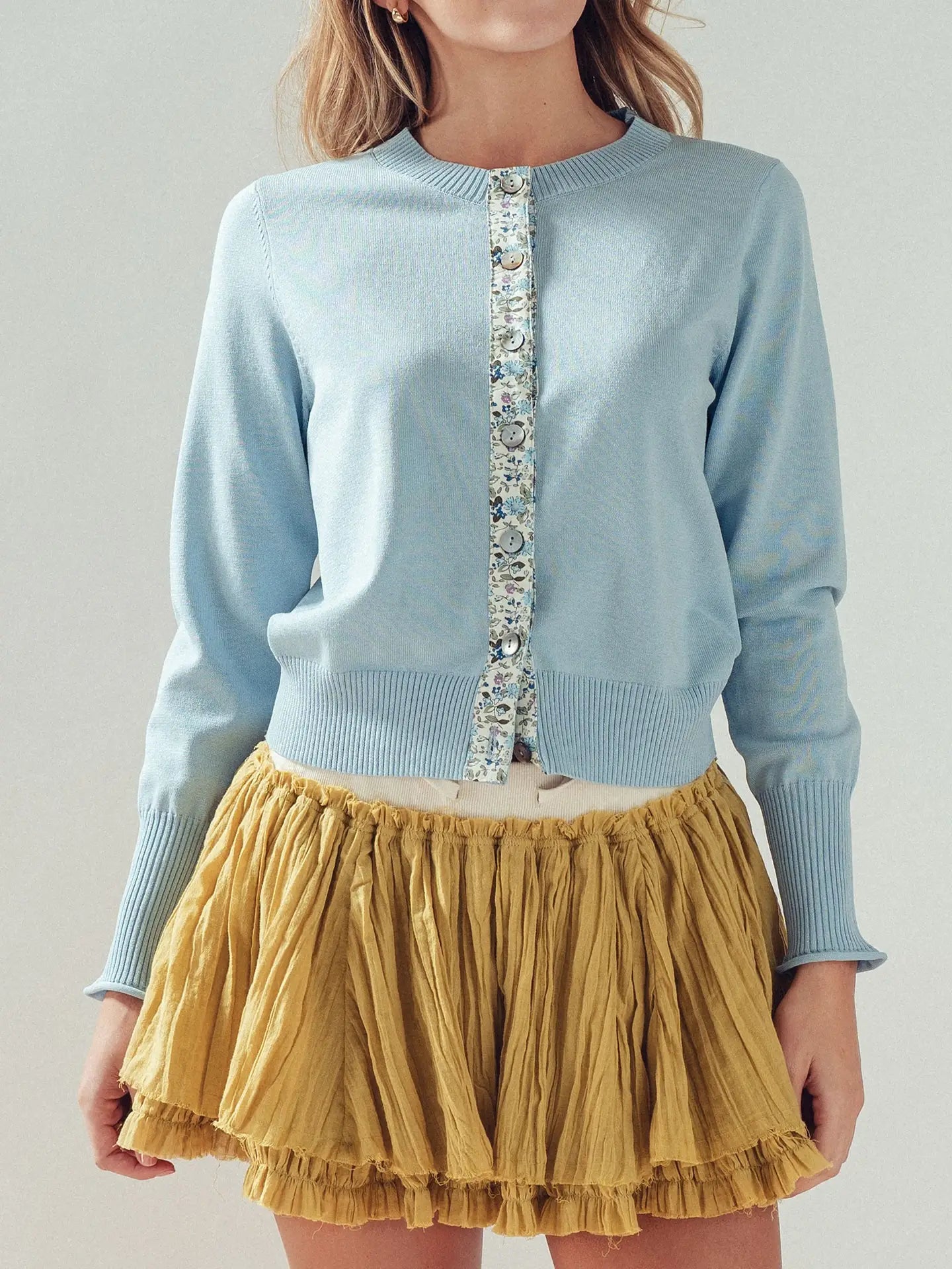 Contrast Floral Cardigan (More Colors)