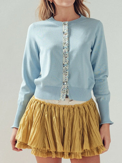 Contrast Floral Cardigan (More Colors)