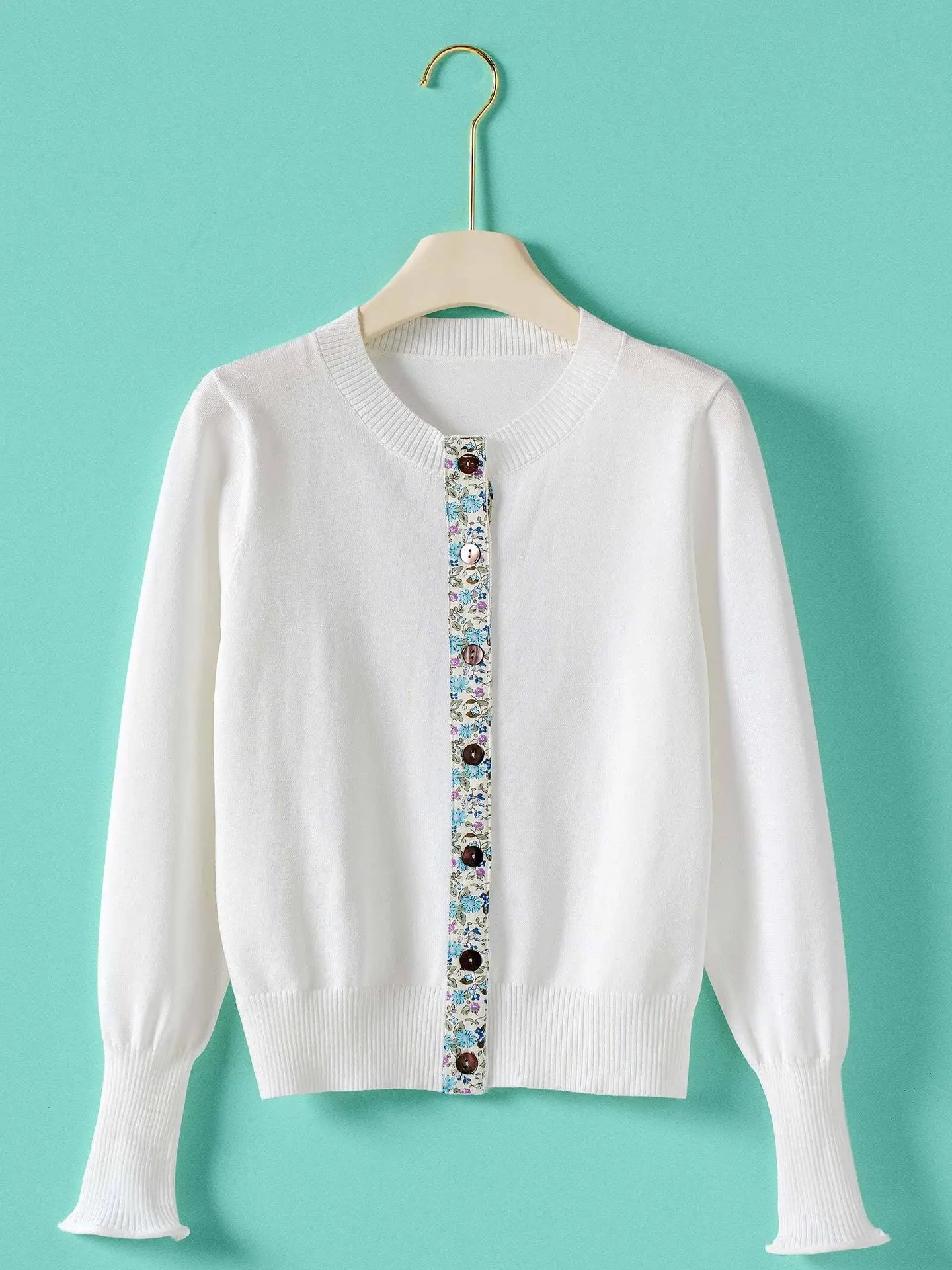 Contrast Floral Cardigan (More Colors)