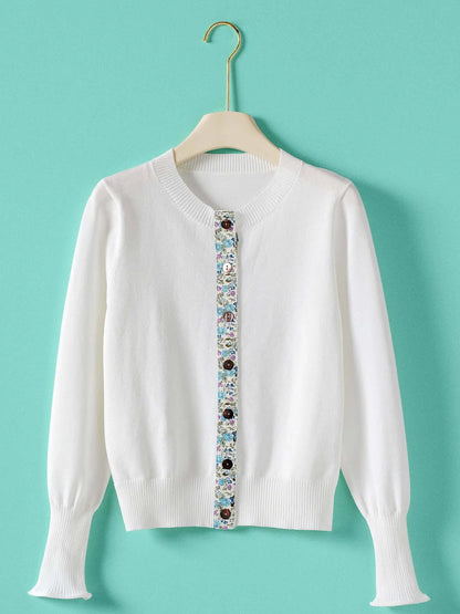 Contrast Floral Cardigan (More Colors)