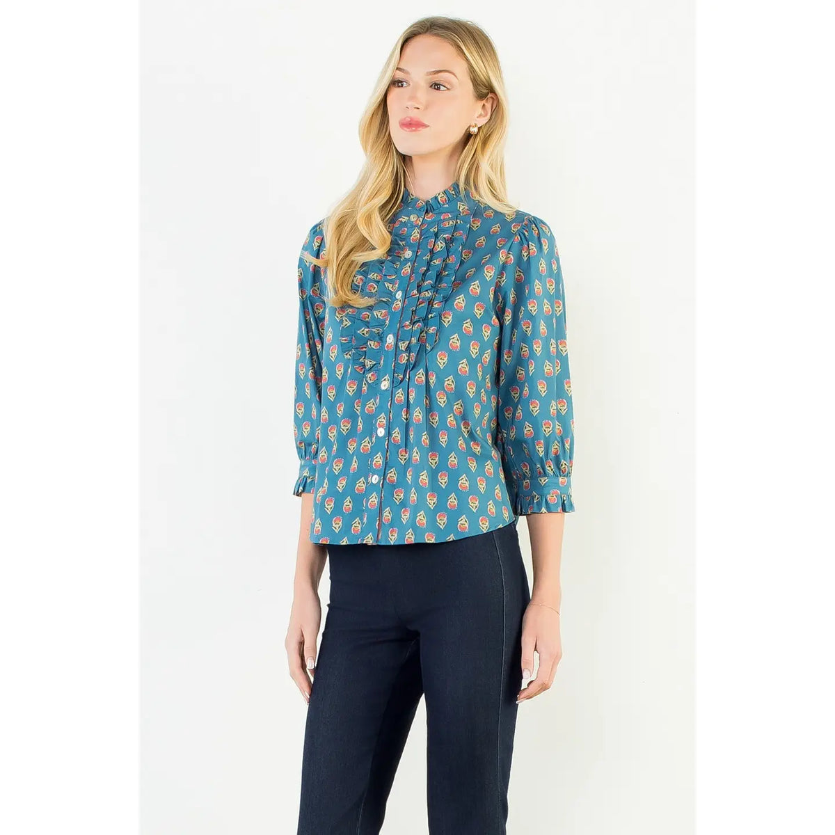 Gretchen Printed Ruffle Top