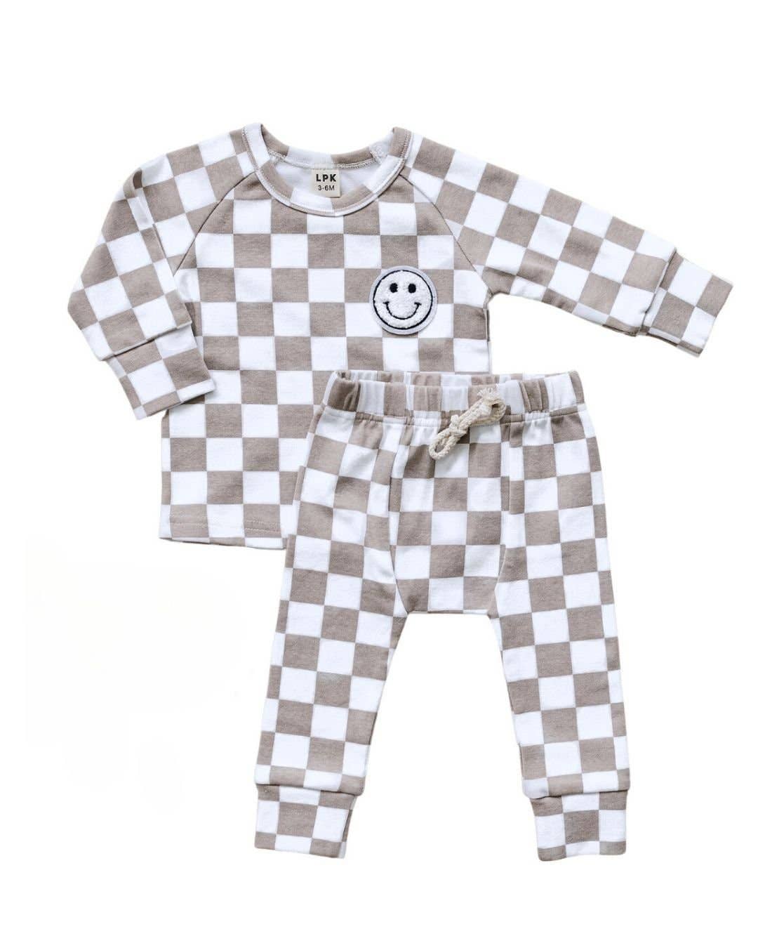 Latte Checkered Smiley Lounge Set ~Originally $40~