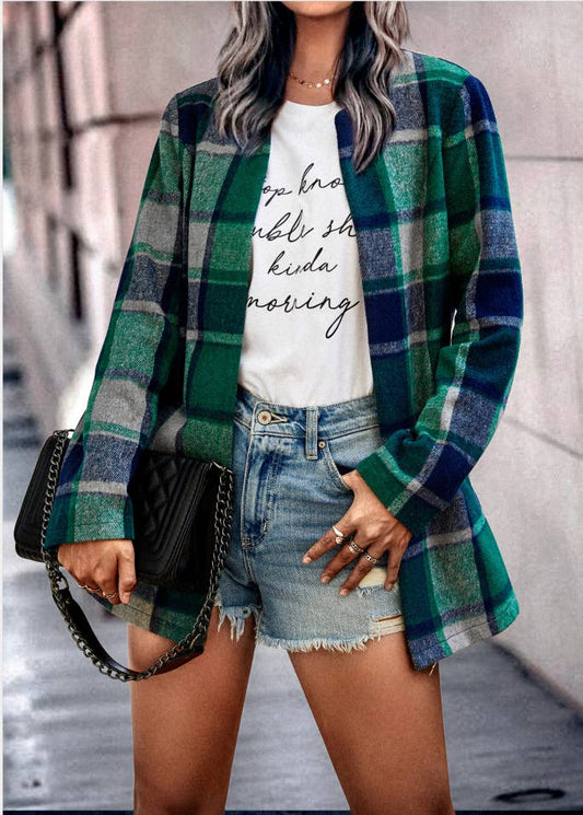 Plaid Open Blazer Jacket~SALE $33.60~