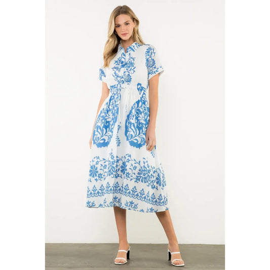 Carrie Geometric Midi Dress
