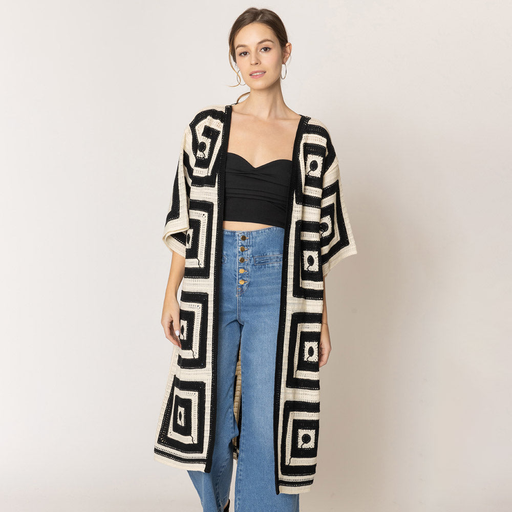 Geometric Crochet Cardigan