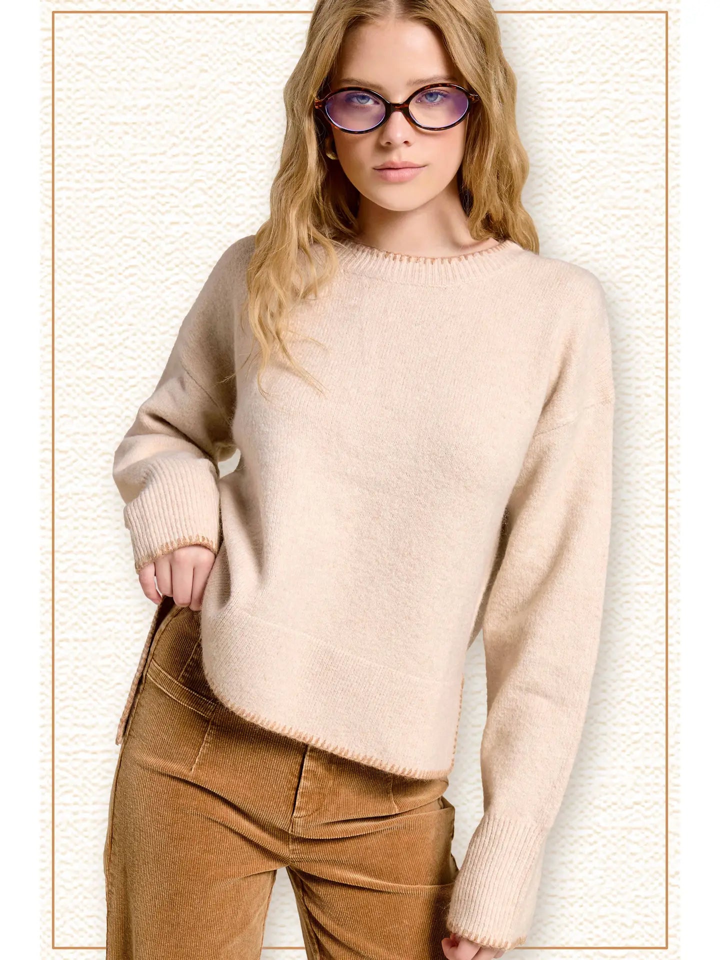 Blanket Stitch Sweater (More Colors)