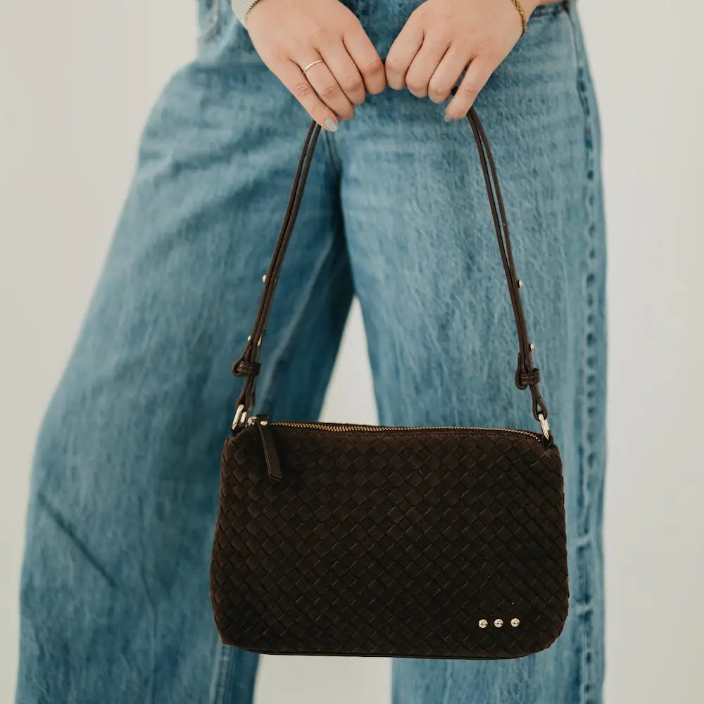 Harper Suede Shoulder Bag – Structured Everyday Bag