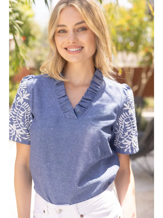 Aubrey Chambray Top