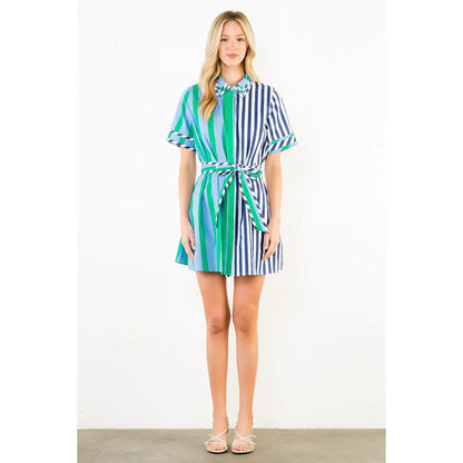 Anna Collared Striped Dress