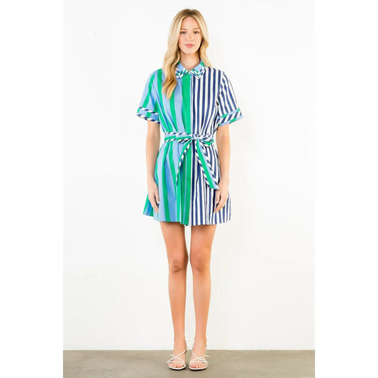 Anna Collared Striped Dress