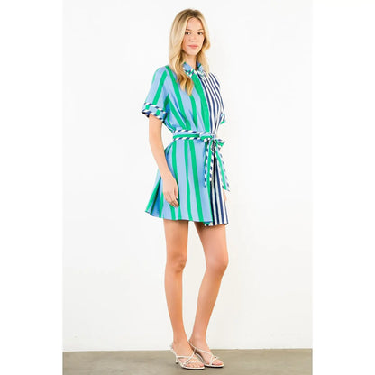 Anna Collared Striped Dress