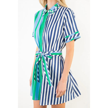 Anna Collared Striped Dress