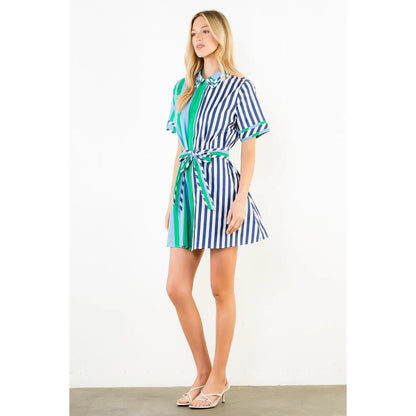 Anna Collared Striped Dress