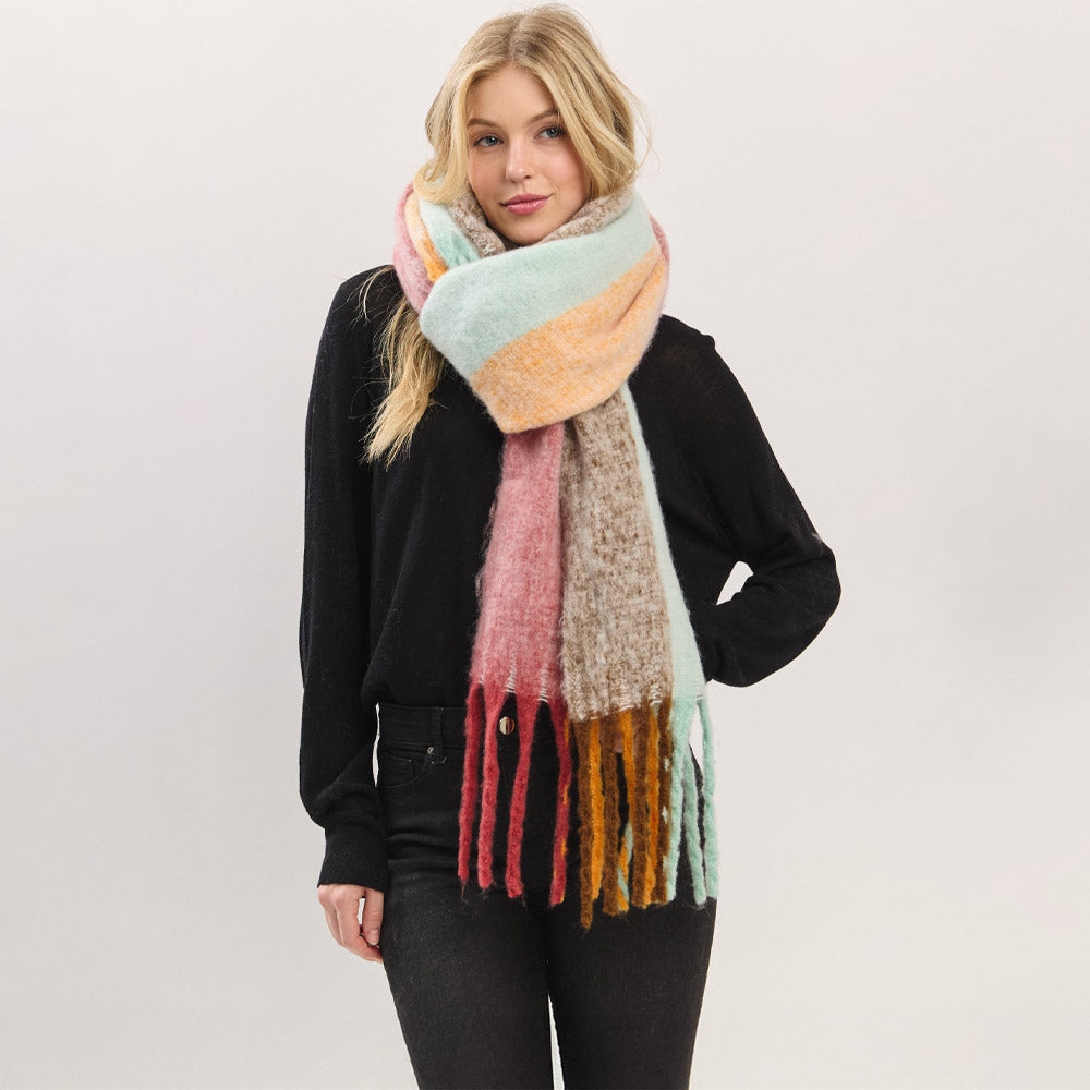 Colorblock Oversized Scarf (More Colors)