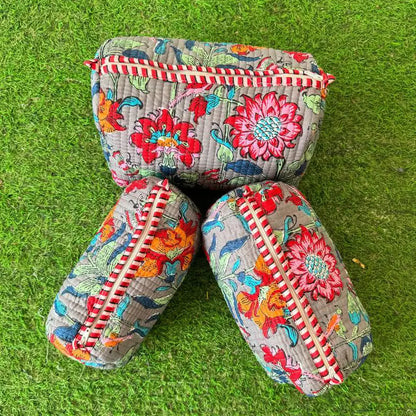Quilted Cosmetic Bag Set