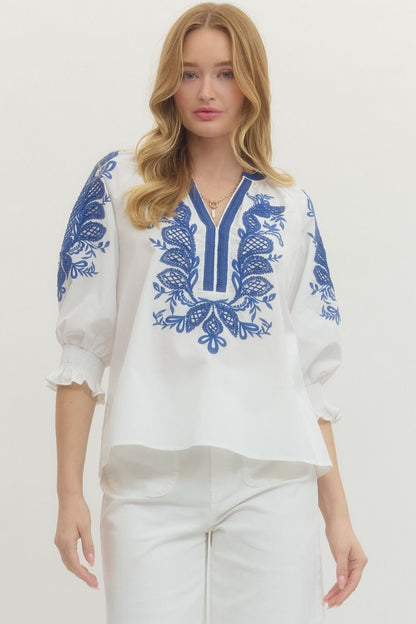 Catelyn Embroidered Top (More Colors)