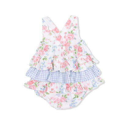 Cute Little Roses Ruffle Romper
