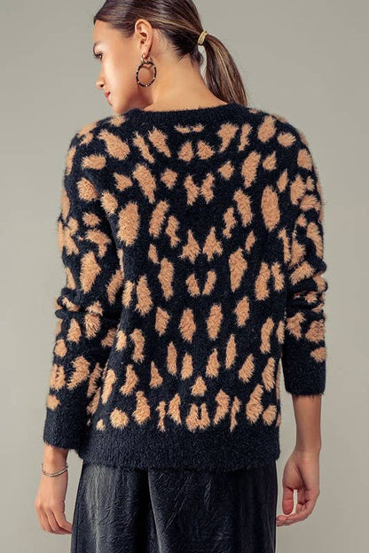 Animal Print Crewneck Sweater ~SALE $34.40~