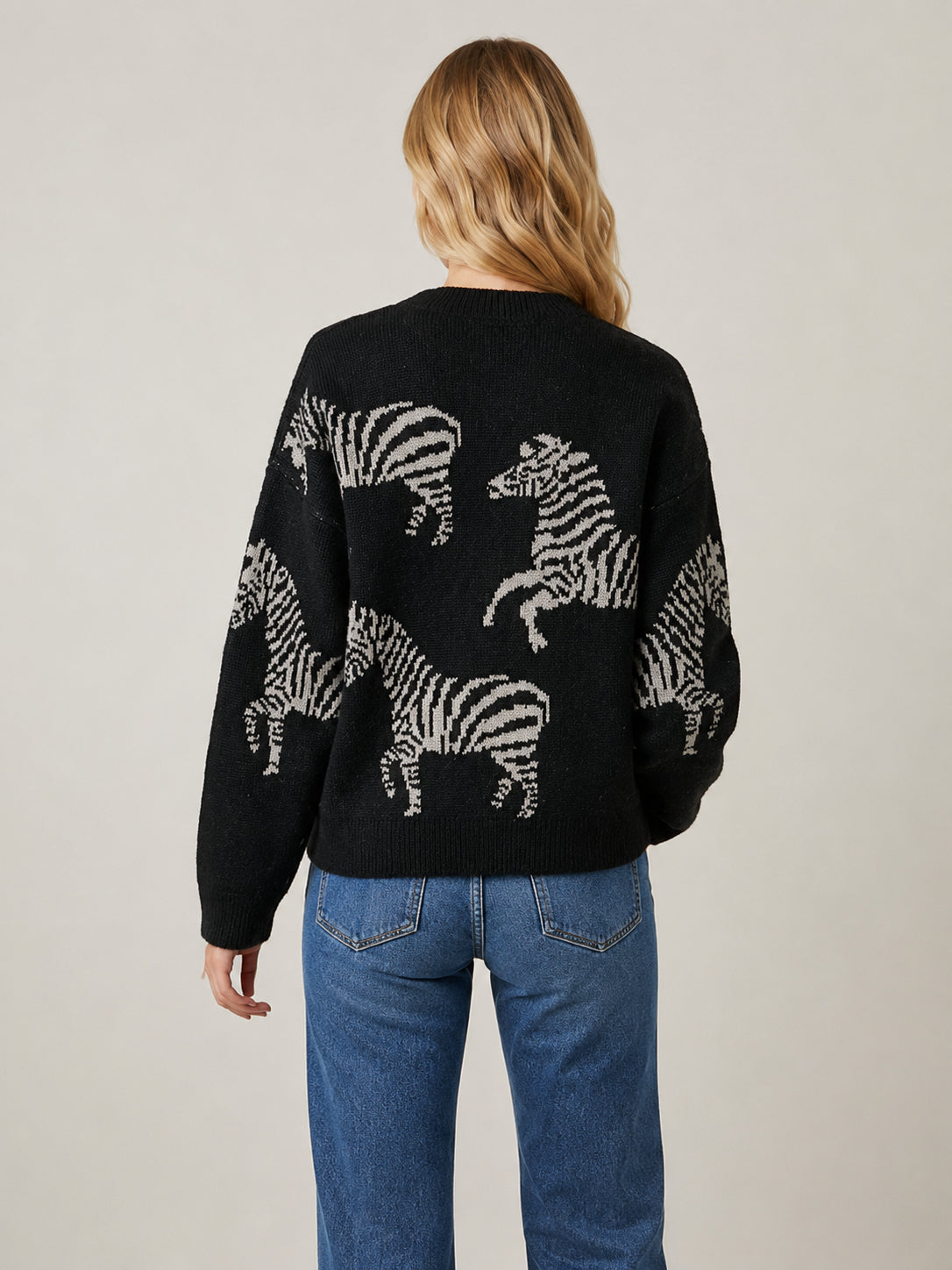 Zebra Crewneck Sweater